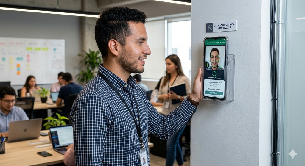 Captura de la app: control de acceso con reconocimiento facial
